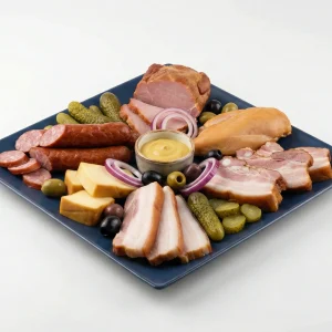 Platou cu bunătăți asortate - afumate